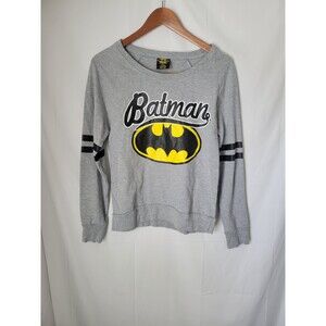 Batman DC Comics Kids Unisex Gray Pullover Sweatshirt M (7/9) Raglan Sleeves